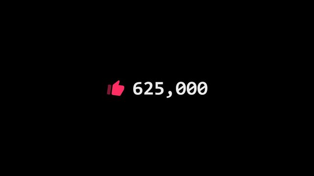 Pink Likes Counter Bounce Icon