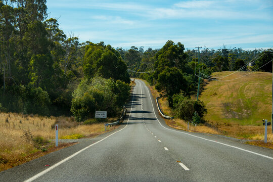 A9 Arthur Highway in Tasmania - Australia