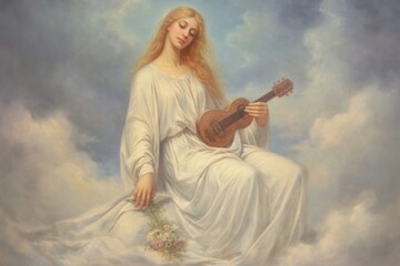 Fototapeta premium Heaven painting art guitar.