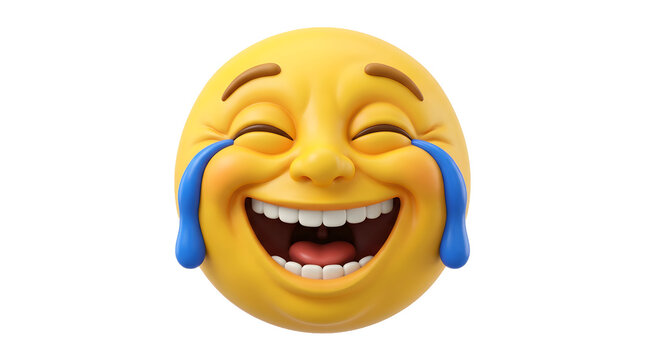 Face with tears of joy emoji with a big smile, symbolizing extreme happiness and laughter.