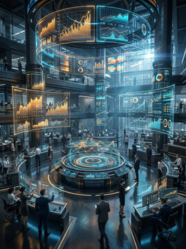 AI-Powered Stock Market Growth Analytics, High-Resolution Photography