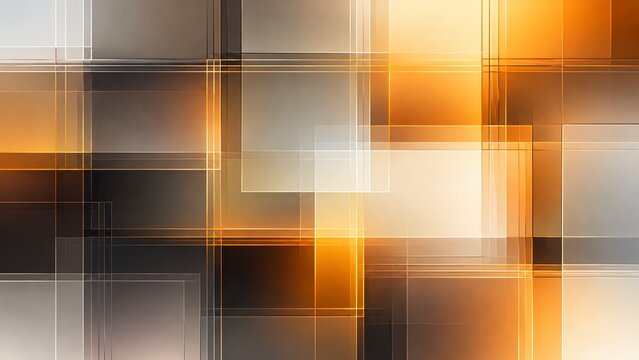 Abstract composition of overlapping transparent rectangular glass squares