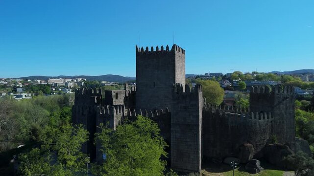 Guimaraes Castle and Medieval Grounds from Above