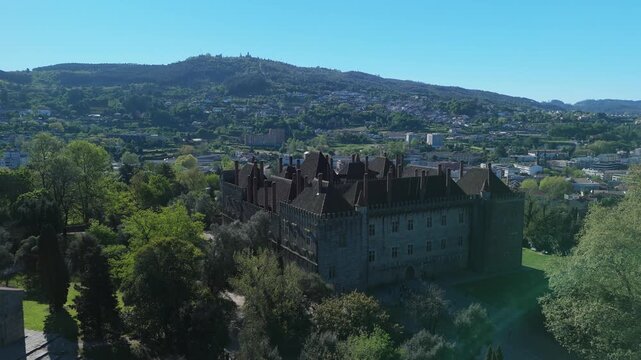 Historic Palace and Tree Lined Gardens in Guimaraes