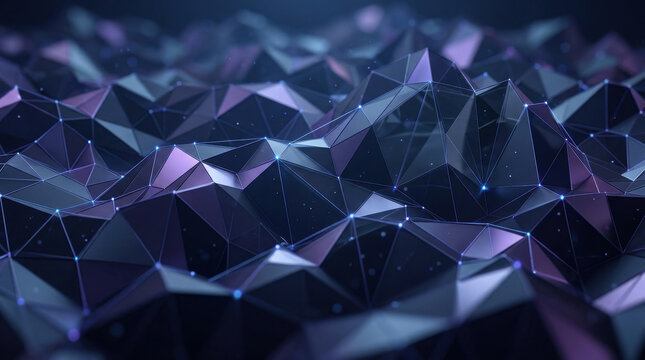Blue polygonal wave pattern abstract background with faceted triangles, modern digital design