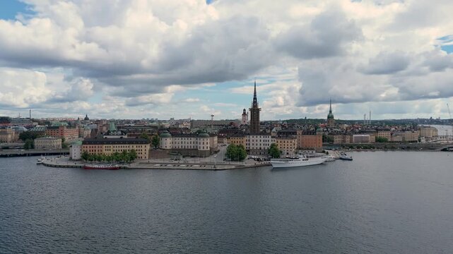Aerial Drone View of Stockholm, Sweden