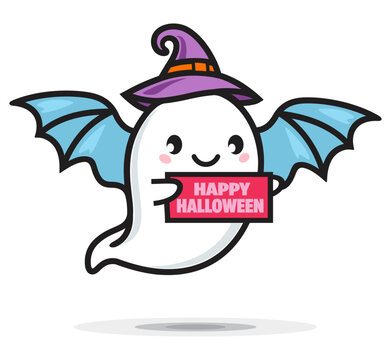 Cute retro groovy minimalist 
Halloween Ghost vector isolated 
on white background for 
T-shirt design, printables, 
marketing collaterals & businesses
