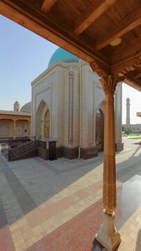 Vertical video of Suzuk Ota Mausoleum through a colonnade