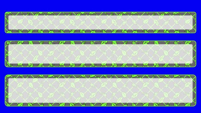 様々な形の緑の葉が描かれた葉っぱのチェックテロップベース