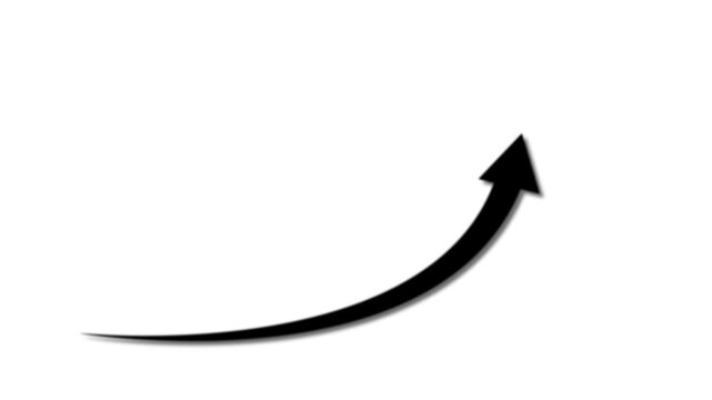 Abstract arrow business graph icon animation background. arrow rising transparent channel.