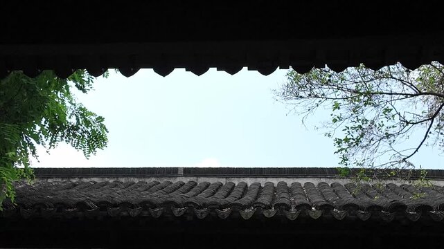 Traditional tiled rooftops of Nanjing, China, showcasing historic architecture.