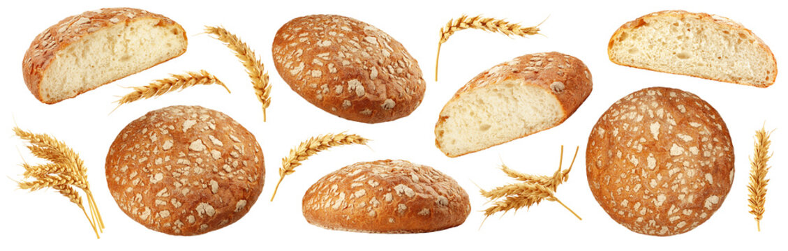 Bread isolated, full depth of field