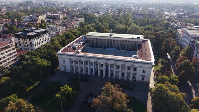 Aerial view of St Cyril and St Methodius National Library, Bulgaria