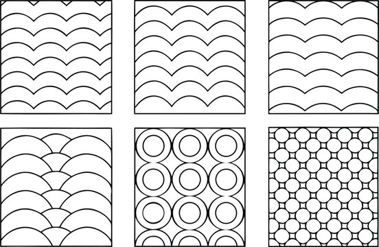 Abstract Geometric Pattern Designs. Seamless Decorative Pattern Elements. Minimal Geometric Line Pattern Designs. Repeating Floral Pattern Illustrations. Modern Abstract Shape Pattern Art. 