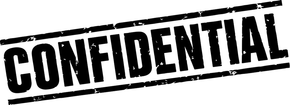 Confidential Red Rubber Stamp Text Vector Design
