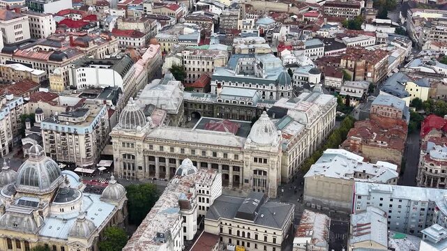 Aerial view of National History Museum of Romania in Bucharest