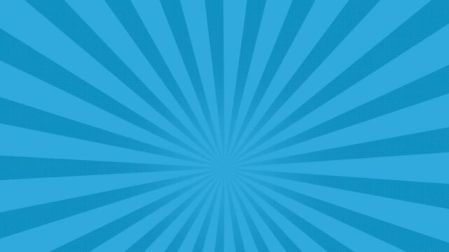 Blue Rotating Sunburst Spiral Background Animation with Pop Art Radial Rays