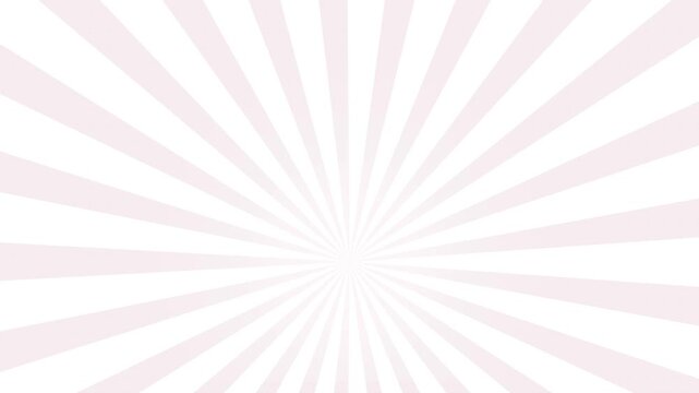White Pink Rotating Sunburst Spiral Background Animation with Pop Art Radial Rays