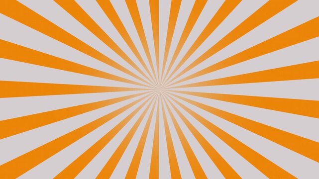 Orange Rotating Sunburst Spiral Background Animation with Pop Art Radial Rays
