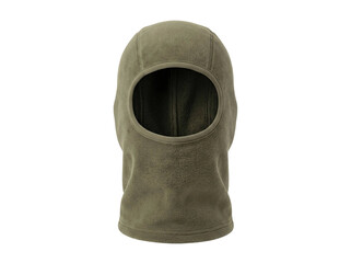 Olive green fleece balaclava for cold weather protection isolated on a clean transparent background © Gandalf