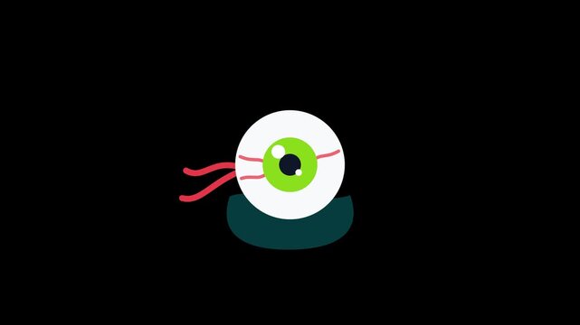 Spooky cartoon eyeballs floating in a grid pattern on black background