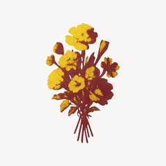 Fototapeta premium Vibrant floral bouquet illustration