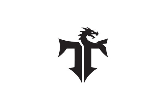 Powerful tt logo featuring a fierce dragon design for modern brands