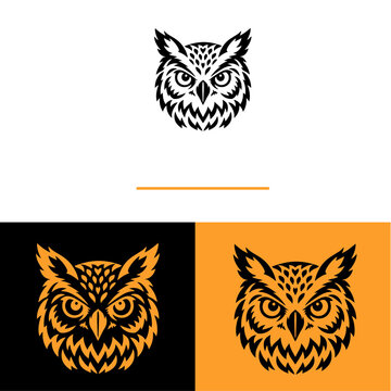 Wise old owl logo design and branding in vector