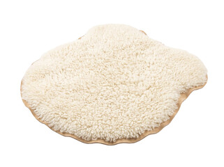 Soft white sheepskin rug isolated on a transparent background for interior design decoration © Frodo