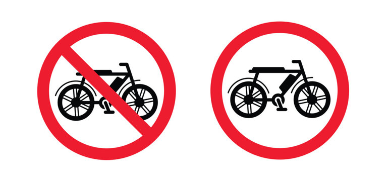 Forbidden for fatbike is a bicycle with extra wide tires. Robust bike for power, comfort, and adventure. Prohibited for fatbikes. No ban sign. No bike zone. no parking or storage for Fatbikes.
