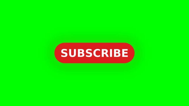 Neon glow subscribe button animation green screen 4K loop