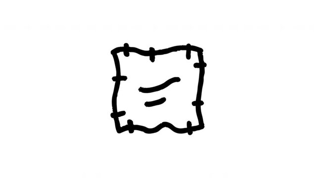 Treasure Map For Navigation And Adventure Planning Hand Drawn Doodle Animation. Map Chart And Exploration Guide. Travel Route Finder. 4K Loop With Alpha Channel.