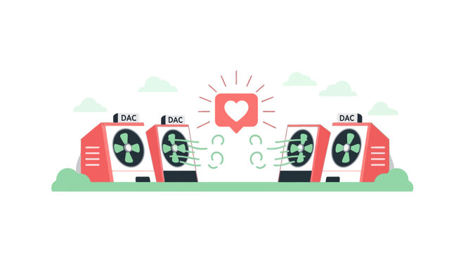 Direct Air Capture (DAC) Illustration for Carbon Removal and Climate Action
