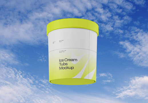 Ice Cream Tub Mockup Front View