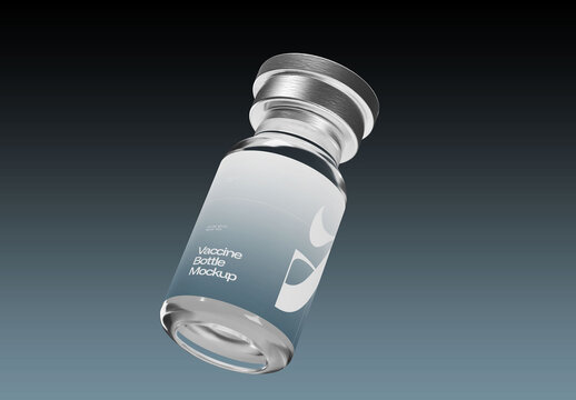 Angled Vaccine Bottle Mockup