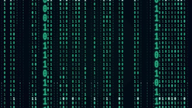 Binary Code Matrix Digital Waterfall Seamless Loop Background