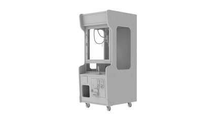 render arcade claw machine with joystick and buttons, isolated on transparent background © Pikpexel