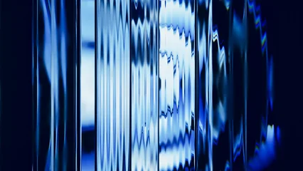 Blue rippled reflections on a glossy ribbed glass background © Photocreo Bednarek
