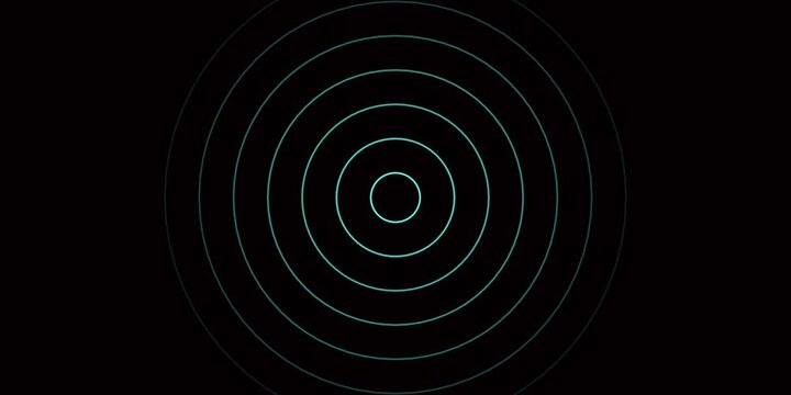 radio waves animation signal broadcast sound waves pulse communication technology wireless frequency ripple circle loop motion graphics..
