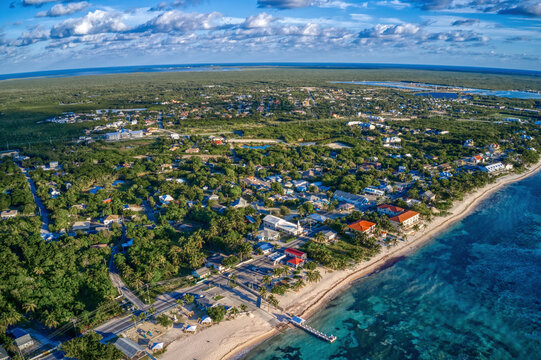Aerial Drone View of Bodden Town, Cayman Islands