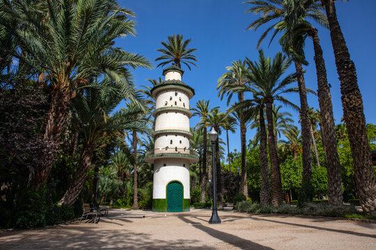 Dovecote Tower in the Municipal Park in Elche, Spain
