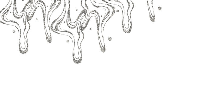 Silver foil Frame on png transparent background. Silver wave. sparkling dust particles overlay on transparent background. Glowing foil glitter trail and stardust effect. Abstract png design element. 