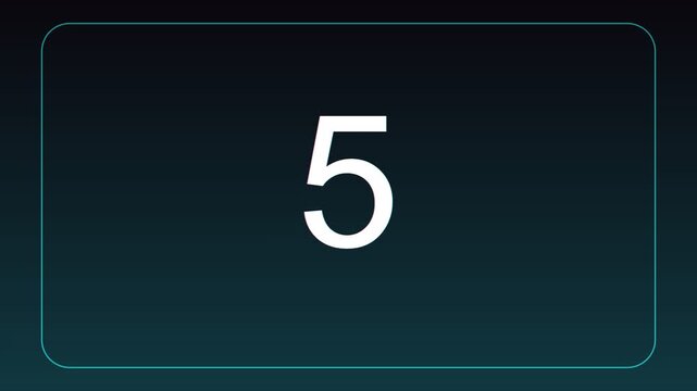 Seamless loop of countdown timer numbers 10 to 1, Cyberpunk palette, seamless loop 4K motion background