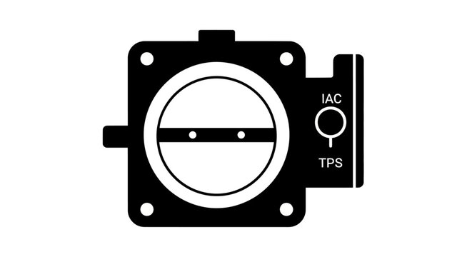 Automotive Throttle Body Silhouette with IAC and TPS Sensors