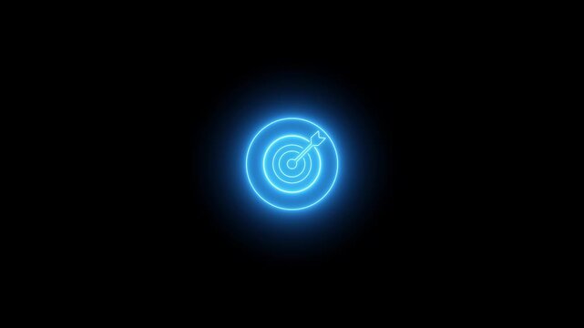 neon box animation in target icon. Multi function for Agentic AI technology motion background. Multi agent AI systems, Automate daily Tasks Smart Automate repetitive work