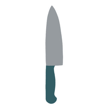 Simple minimalist kitchen chef knife icon flat vector illustration isolated on white