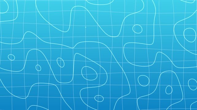 Swimming pool tiles under rippling turquoise water with caustics, seamless loop