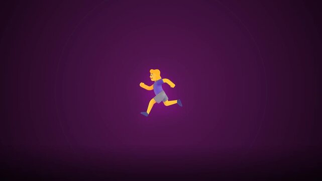 Running Man Character Fitness Workout Vector Illustration