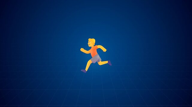 Fast Running Man Character Speed Motion Vector Illustration