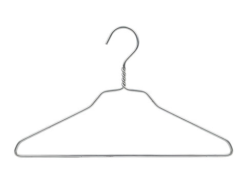 Metal clothes hanger isolated on transparent background